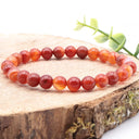 Armband aus orangen Achat I Größe L
