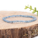 KUGELARMBAND Aquamarin - Naturstein I Größe M handgefertigt