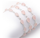ARMBAND Silber mit Rosenquarz - Naturstein Tropfen
