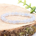 KUGELARMBAND Blauer Chalcedon - Naturstein poliert I Größe S