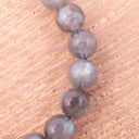 KUGELARMBAND Labradorit blaugrau - Naturstein poliert I Größe S