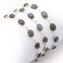 ARMBAND Silber mit Labradorit - Naturstein rund