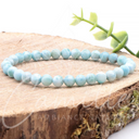 KUGELARMBAND Larimar - Naturstein I Größe M handgefertigt