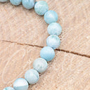 KUGELARMBAND Larimar - Naturstein I Größe M handgefertigt