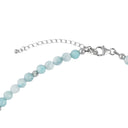 Collier Larimar, Kugeln (6mm) mit Verlängerungskettchen