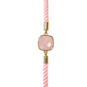 Armband mit quadratischen Rosenquarz I verstellbar
