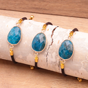 Verstellbares Armband mit Stein-Medaillon  I verstellbar - 4 Varianten